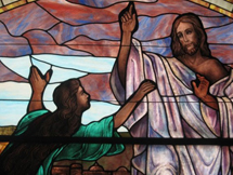  This stained-glass window of Christ adorns St. Paul's United Methodist Church in State College, Pa. 